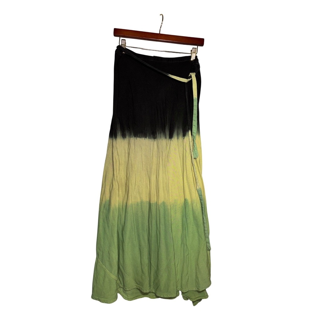 SB Fashion Womens Ombre Dip Dye Maxi wrap Skirt Festival Fairycore Boho One Size